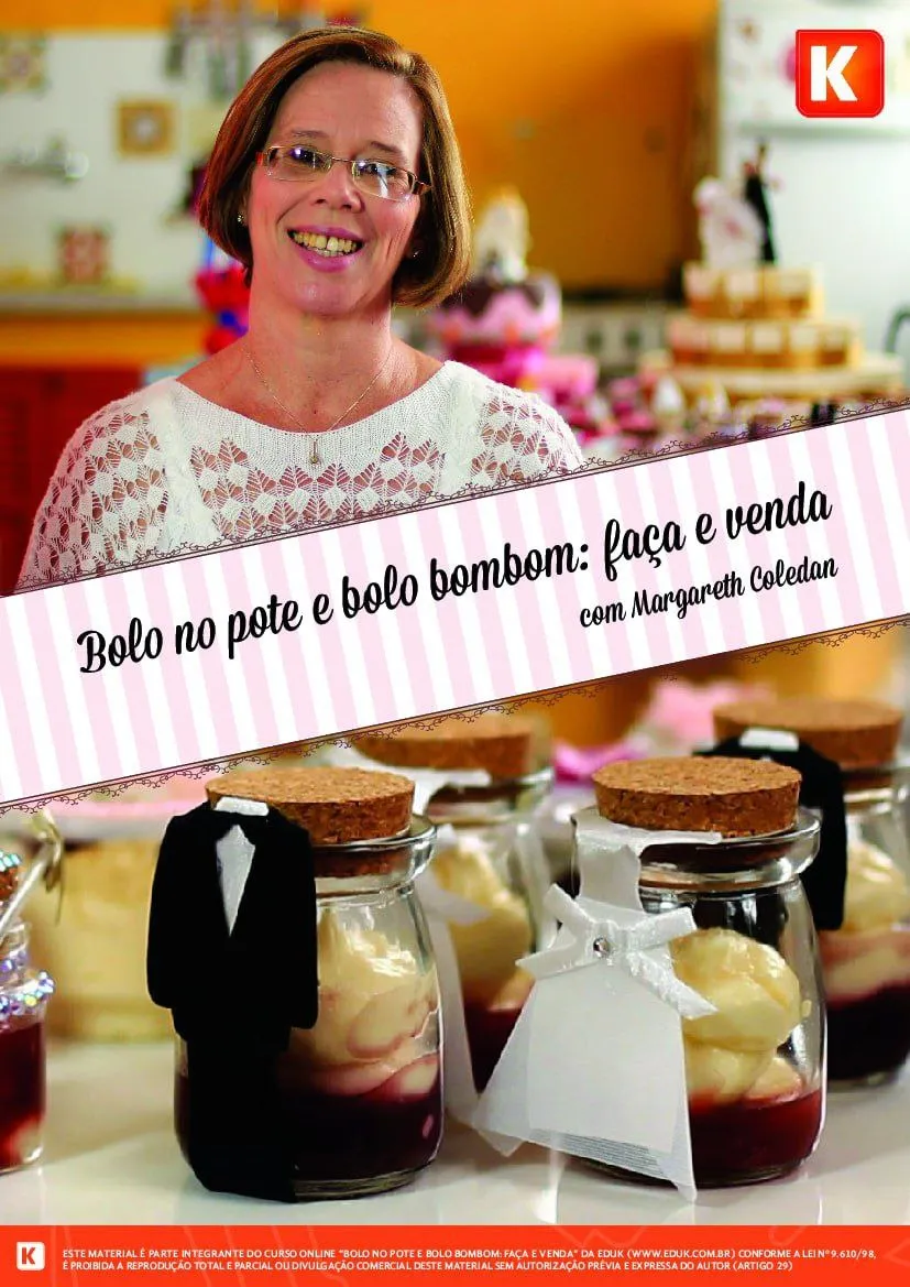 Capa: Bolo no pote e bolo bombom Faça e venda – Margareth Coledan (EduK)
